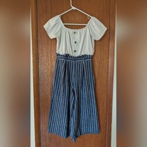 Knitworks Striped Jumpsuit/Romper Size: Girls 12